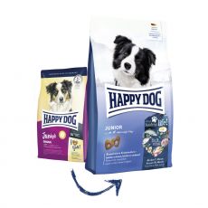 Happy Dog NEW Junior 10 kg + 3x400g konzerva ZDARMA Euroben