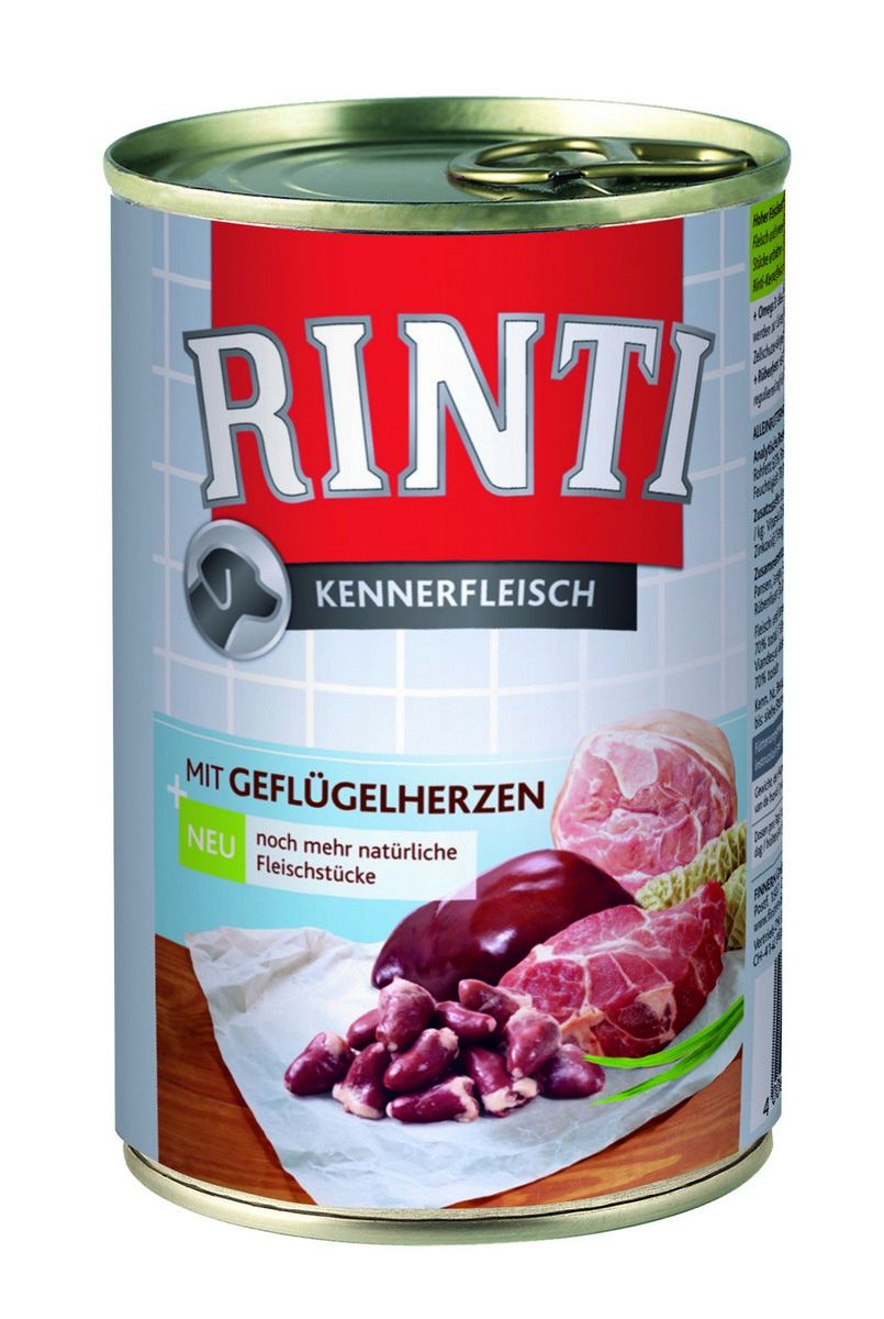 Rinti Dog konzerva drůbeží srdíčka 400g Finnern Rinti