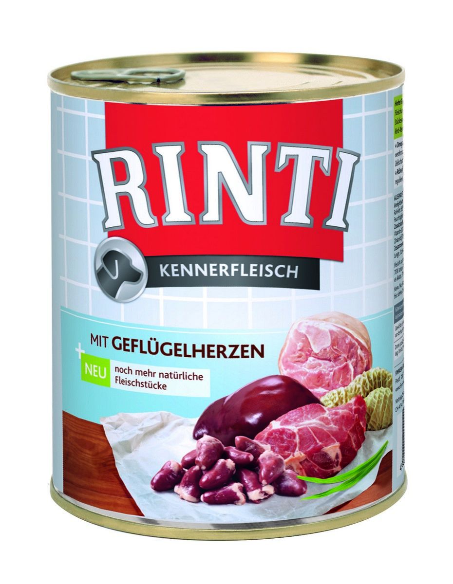 Rinti Dog konzerva drůbeží srdíčka 800g Finnern Rinti