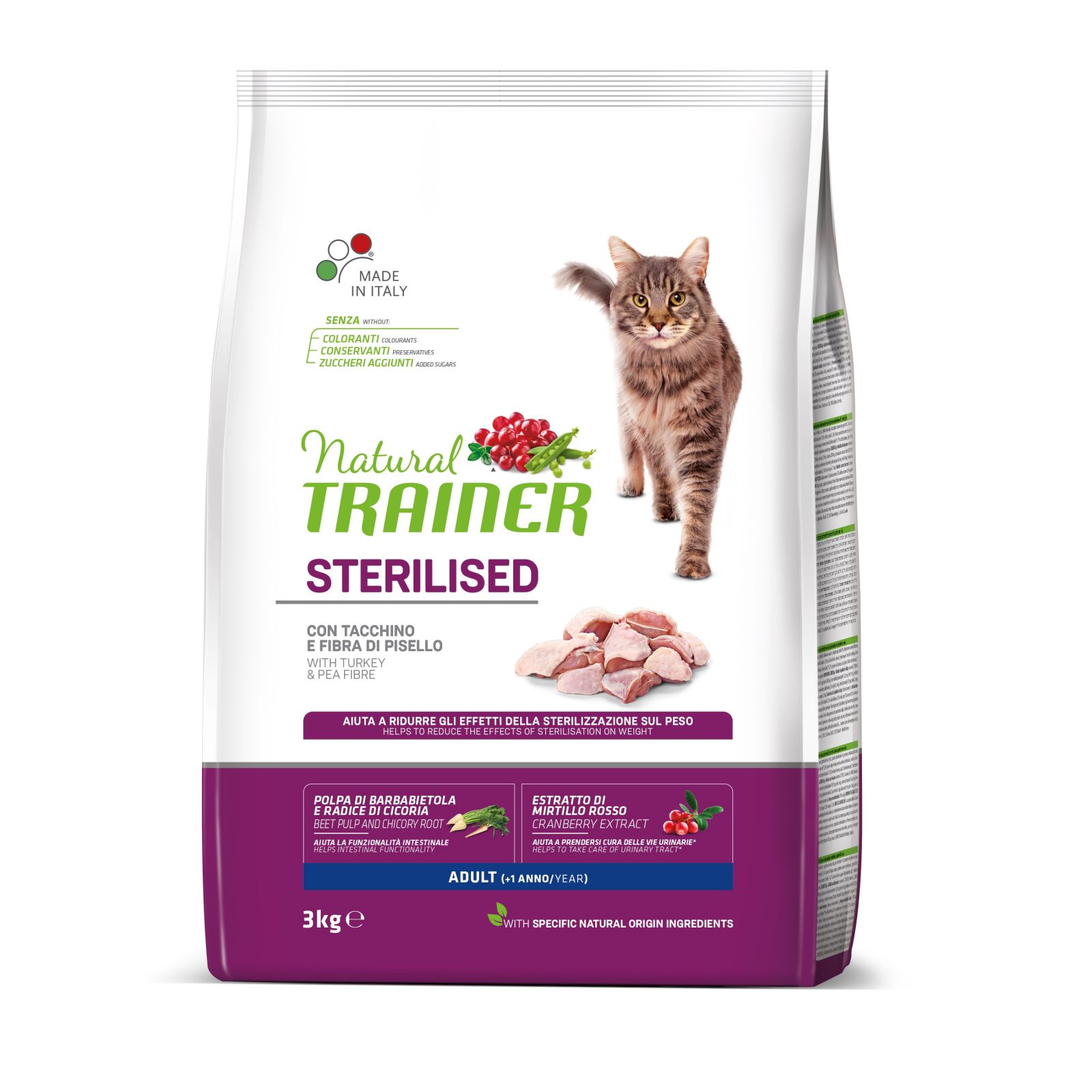 TRAINER Natural Cat Sterilised drůbeží maso 3kg Natural Trainer