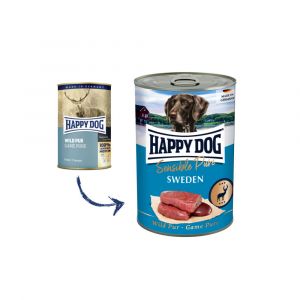 Happy Dog Wild Pur Sweden - zvěřinová 400 g Euroben