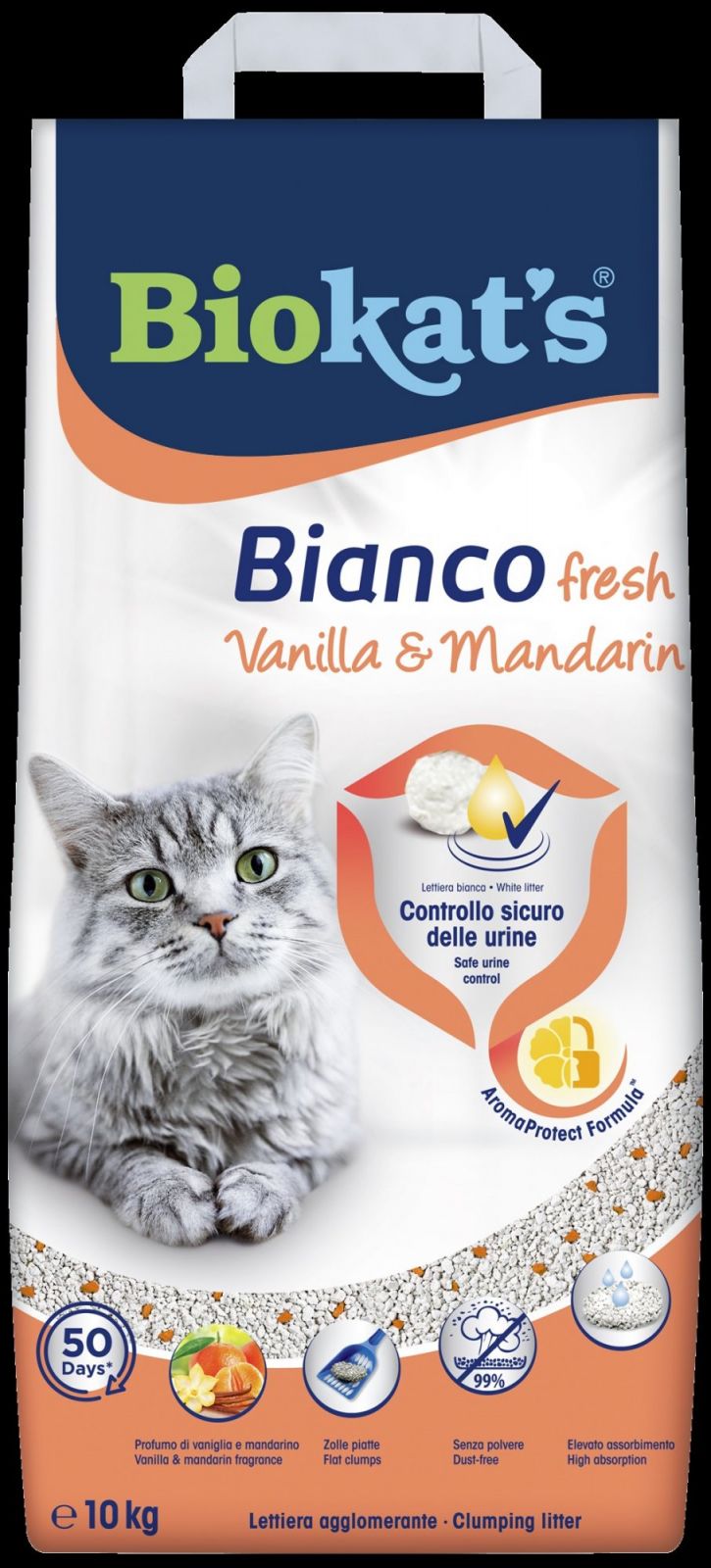 Podestýlka BIOKATS BIANCO FRESH vanilka a mandarinka 10KG Biokat´s