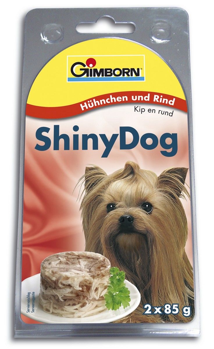 SHINY DOG - kuře a hovězí 2x85g 7+1 ZDARMA ShinyDog