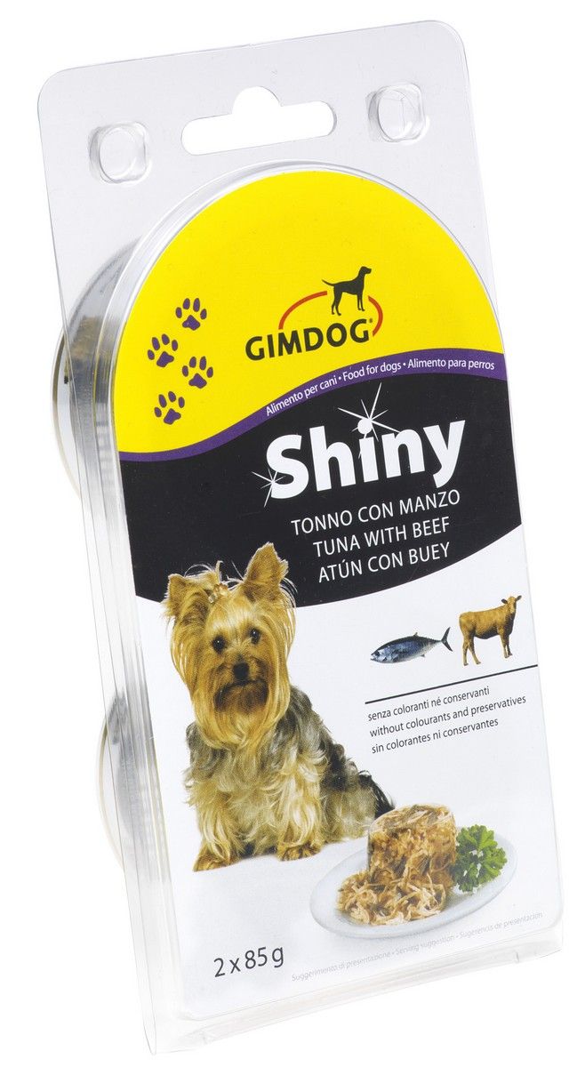 SHINY DOG - tuňák a hovězí 2x85g 7+1 ZDARMA ShinyDog