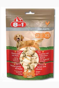 Kost žvýkací Delights XS bag 21ks 8 in 1 Pet Products GmbH