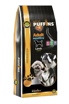 Puffins Dog Adult Sensitive Lamb Rice 1kg Extrudia a.s. Puffins