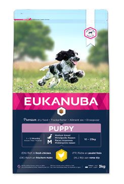 Eukanuba Dog Puppy Medium 3kg Eukanuba komerční, Iams