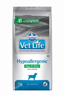 Vet Life Natural DOG Hypo Egg & Rice 12kg Farmina Pet Foods - Vet Life