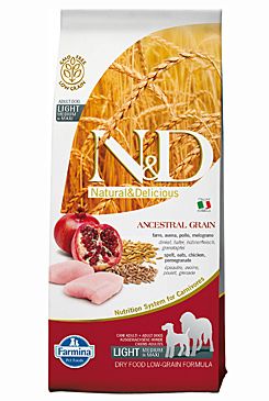N&D LG DOG Light M/L Chicken&Pomegranate 12kg Farmina Pet Foods - N&D