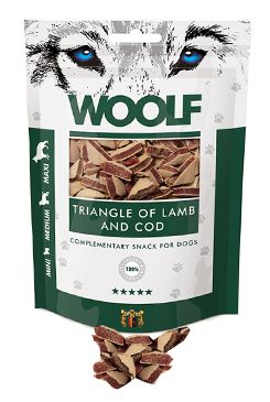 WOOLF pochoutka Lamb and Cod Triangle 100g WOOLF Snack