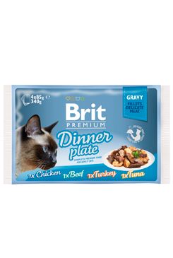 Brit Premium Cat D Fillets in Gravy Dinner Plate 340g VAFO Praha s.r.o.
