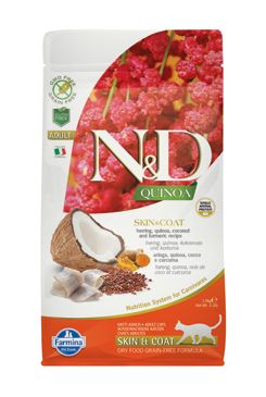 N&D Quinoa CAT Skin & Coat Herring & Coconut 1,5kg Farmina Pet Foods - N&D