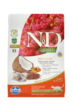 N&D Quinoa CAT Skin & Coat Herring & Coconut 300g Farmina Pet Foods - N&D