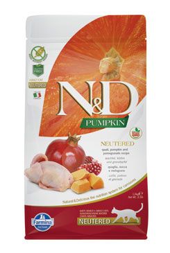 N&D Pumpkin CAT Neutered Quail & Pomegranate 300g Farmina Pet Foods - N&D