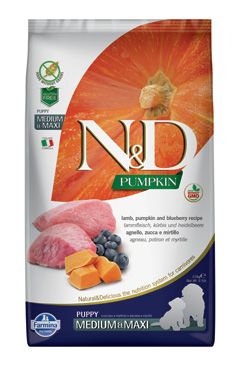 N&D GF Pumpkin DOG Puppy M/L Lamb & Blueberry 2x12kg Farmina Pet Foods - N&D