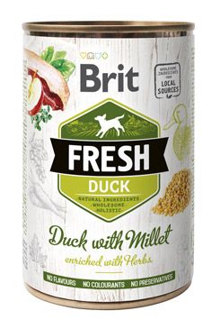 Brit Fresh Dog konz Duck with Millet 400g VAFO Brit Fresh Praha s.r.o.