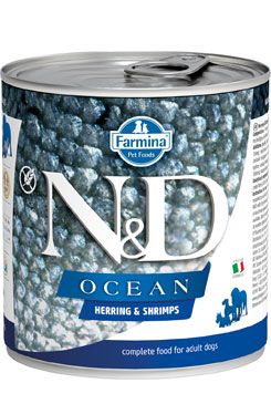 N&D DOG OCEAN Adult Herring & Shrimps 285g Farmina Pet Foods - N&D konzervy