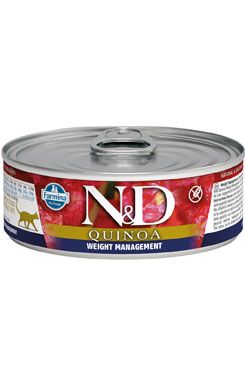 N&D CAT QUINOA Adult Weight Mnmgmt Lamb & Brocolli 80g Farmina Pet Foods - N&D konzervy