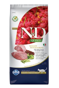 N&D Quinoa CAT Weight Management Lamb & Broccoli 5kg Farmina Pet Foods - N&D