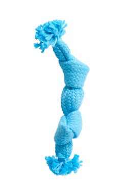 Hračka pes BUSTER Pískací lano, modrá, 23 cm, S KRUUSE