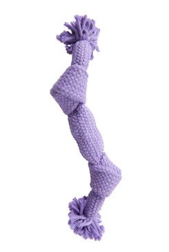 Hračka pes BUSTER Pískací lano, fialová, 35 cm, M KRUUSE