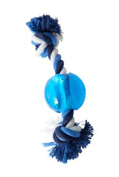 Hračka pes BUSTER Strong Ball s provazem sv. modrá, XS KRUUSE