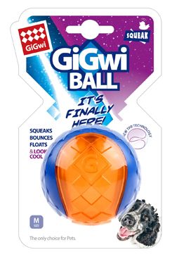 Hračka pes GiGwi Ball míček M transparentní modro/oran Tommi CZ s.r.o.