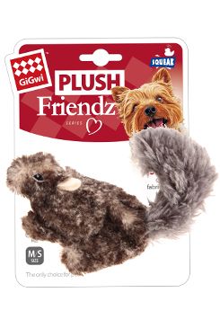 Hračka pes GiGwi Plush Friendz veverka šedá plyš Tommi CZ s.r.o.