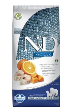 N&D OCEAN DOG Adult M/L Codfish&Pumpkin & Orange 2x12kg