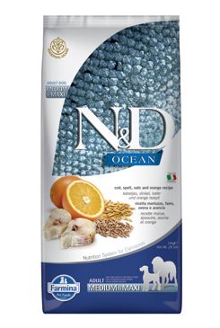 N&D OCEAN DOG LG Adult M/L Codfish & Orange 2x12kg