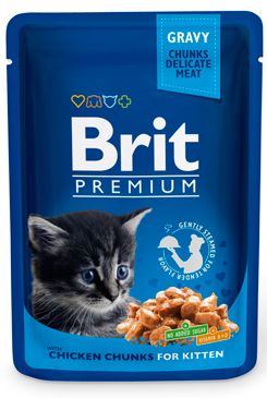 Brit Premium Cat kapsa Chicken Chunks for Kitten 100g VAFO Praha s.r.o.