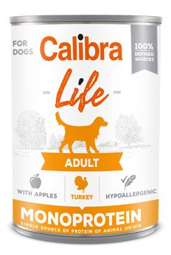 Calibra Dog Life  konz.Adult Turkey with apples 400g Calibra Life