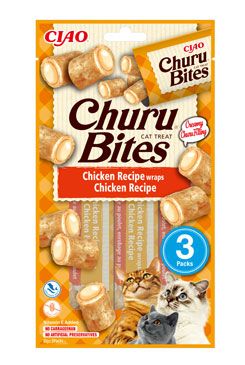 Churu Cat Bites Chicken wraps&Chicken Purée 3x10g INABA FOODS Co., Ltd.