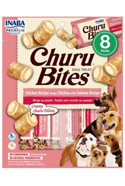 Churu Dog Bites Chicken wraps Chicken+Salmon 8x12g INABA FOODS Co., Ltd.