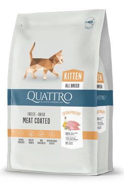 QUATTRO Cat Dry Premium all Breed Kitten Drůbež 1,5kg AB Kauno Grudai