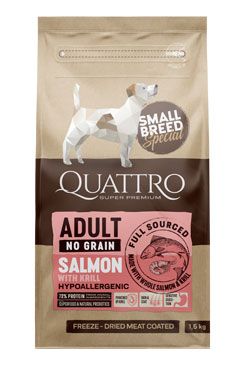 QUATTRO Dog Dry SB Adult Losos&Krill 1,5kg AB Kauno Grudai