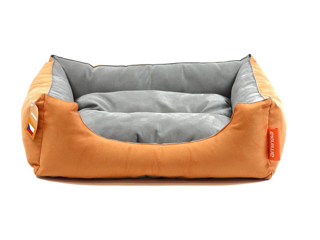 Aminela pelíšek s polštářem M oranžová/šedá 70x60cm