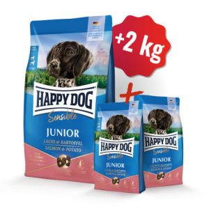 Happy Dog NEW Junior Salmon & Potato 10 + 2kg ZDARMA