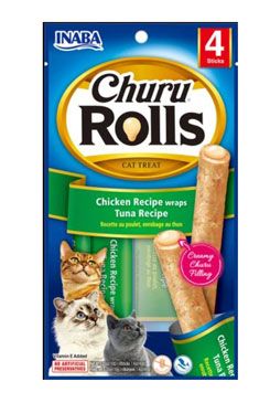 Churu Cat Rolls Chicken wraps&Tuna cream 4x10g INABA FOODS Co., Ltd.