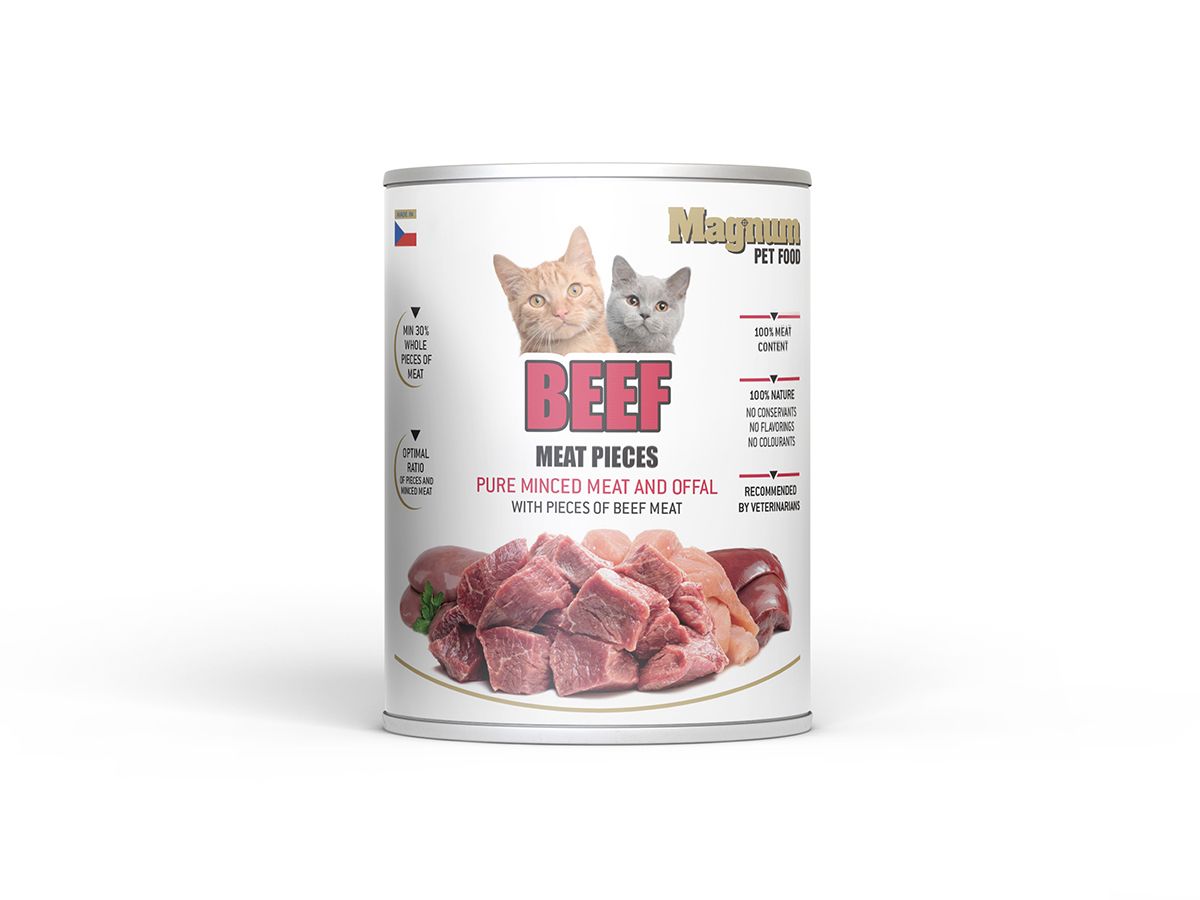 MAGNUM Meat Pieces BEEF cat 800g Magnum dog food