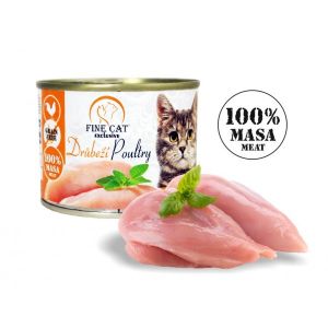 Fine Cat EXCLUSIVE konzerva pro kočky drůbeží 100% masa 200g