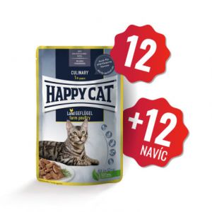 Happy Cat Kapsička Culinary Land-Geflügel 12x85g + 12x85g ZDARMA