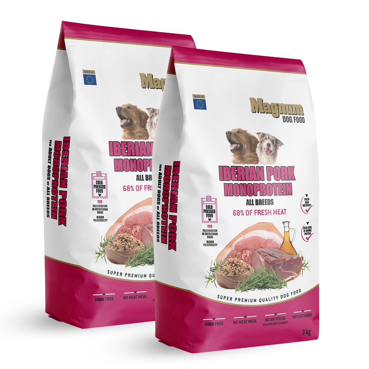 Magnum Iberian Pork & Monoprotein All Breed 2x3kg Magnum dog food