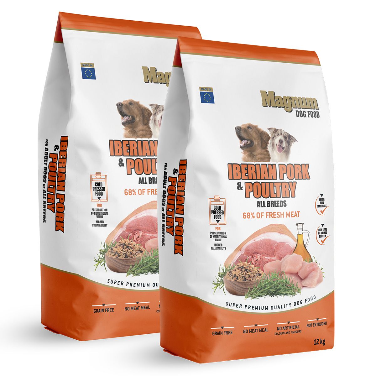 Magnum Iberian Pork & Poultry All Breed 2x12kg Magnum dog food