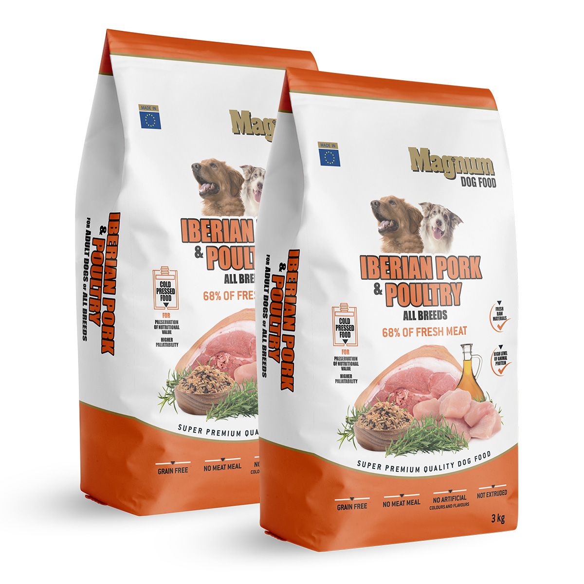 Magnum Iberian Pork & Poultry All Breed 2x3kg Magnum dog food