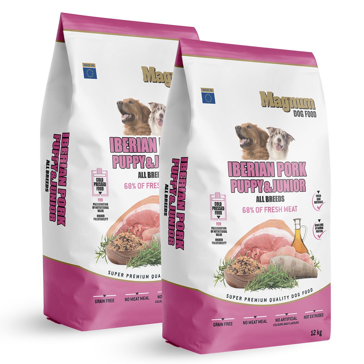 Magnum Iberian Pork Puppy & Junior 2x12kg Magnum dog food