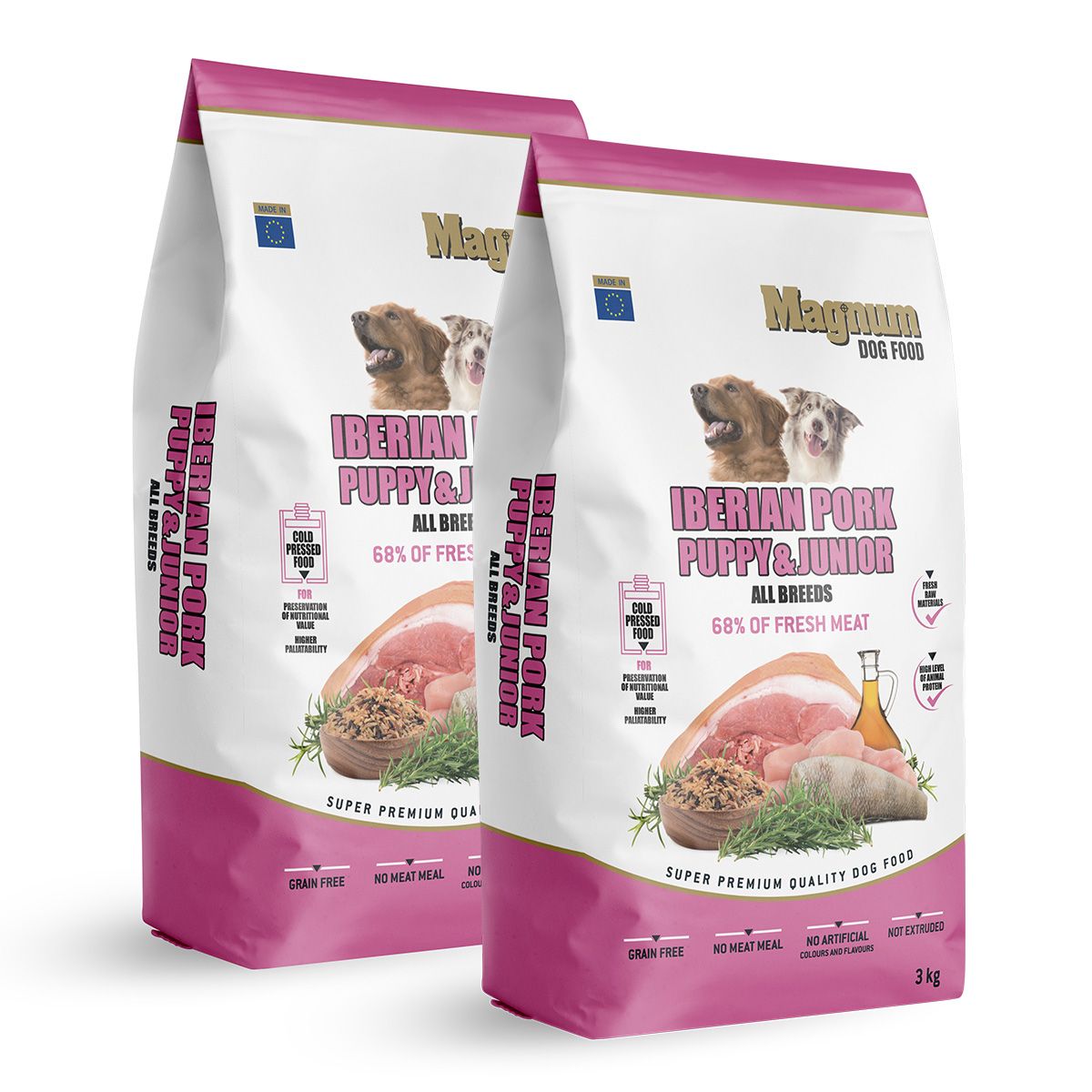 Magnum Iberian Pork Puppy & Junior 2x3kg Magnum dog food