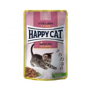 Happy Cat Kapsička Kitten & Junior Land-Geflügel 85g Euroben