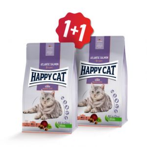 Happy Cat Senior Atlantik-Lachs / Losos 1,3 kg + 1,3kg ZDARMA