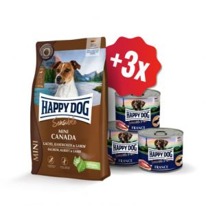Happy Dog NEW Mini Canada 4 kg + 3x konzerva 200g ZDARMA